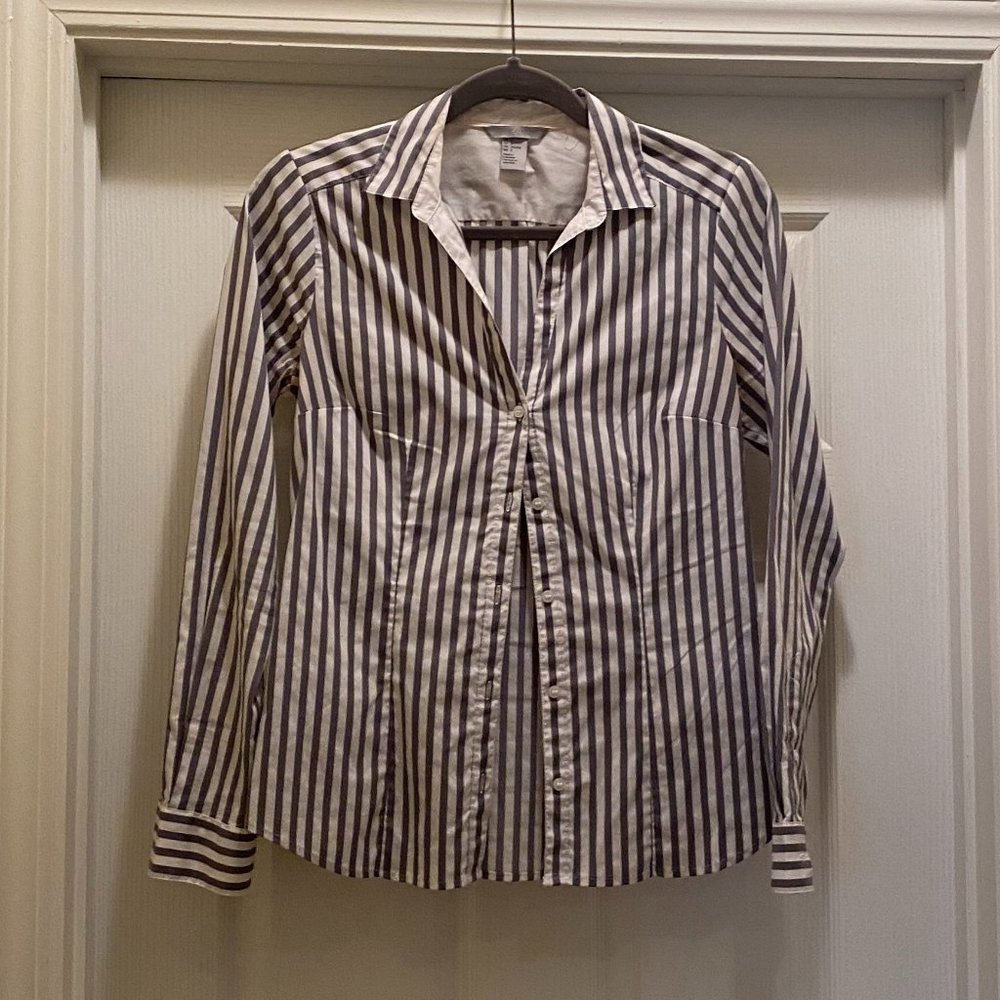 H&M Striped Button Down Top